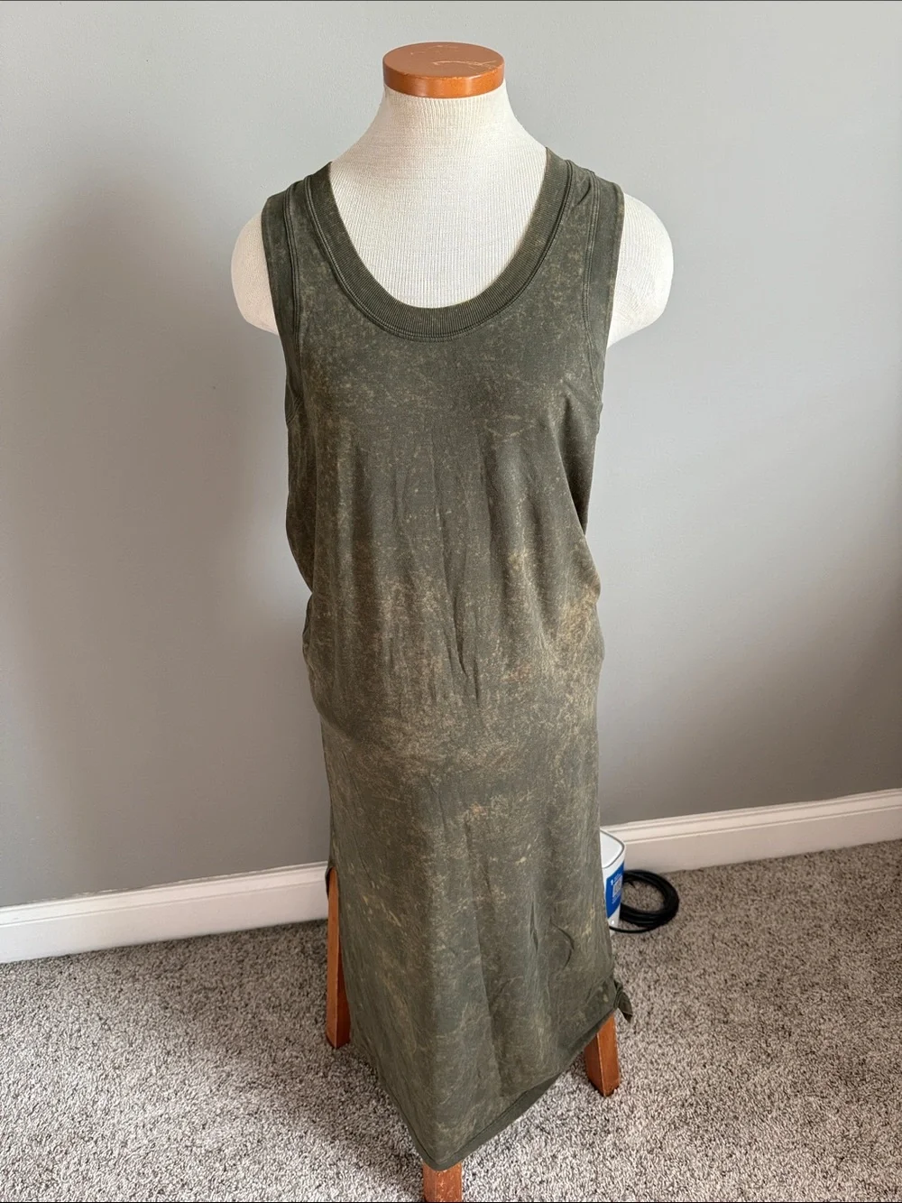 Lululemon - All Yours Tank Maxi Dress *Wash - Cloudy Wash Dark Olive - Size 6-8*